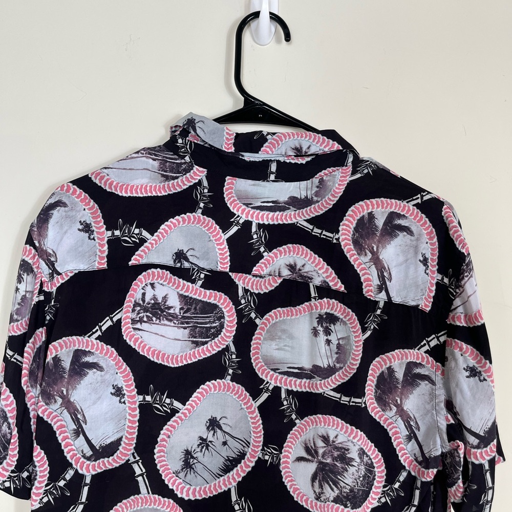 All Saints Islandz Palm Tree Print Button Down Short Sleeve - Picture 6 of 12
